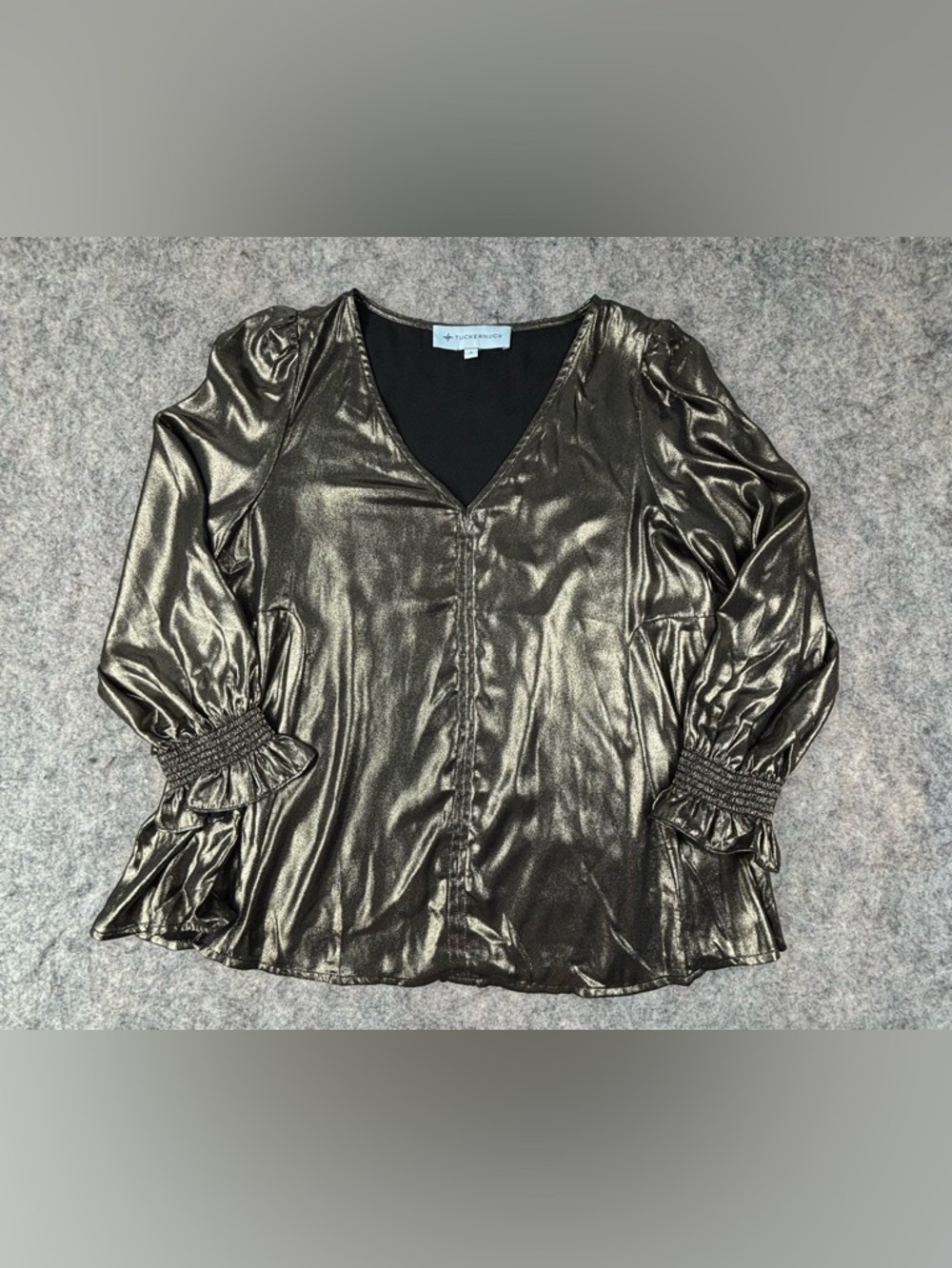 Tuckernuck | Easton Blouse | Mettalic Gold/Black | Women’s‎ Size Small